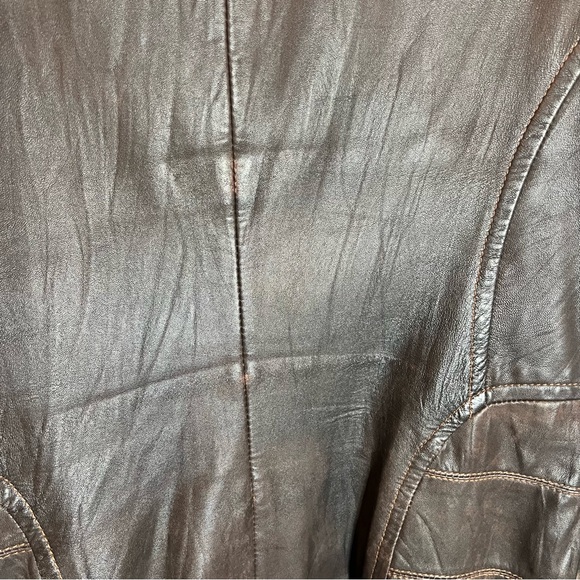 Women’s Danier Brown Leather Jacket Large Needs TLC - Picture 13 of 13